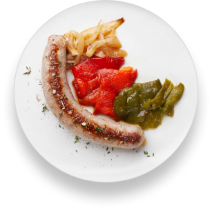 Butifarra Con Verduras Braseadas Y Chimichurri
