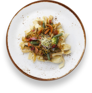 Tagliatelle Con Verduras Y Soja