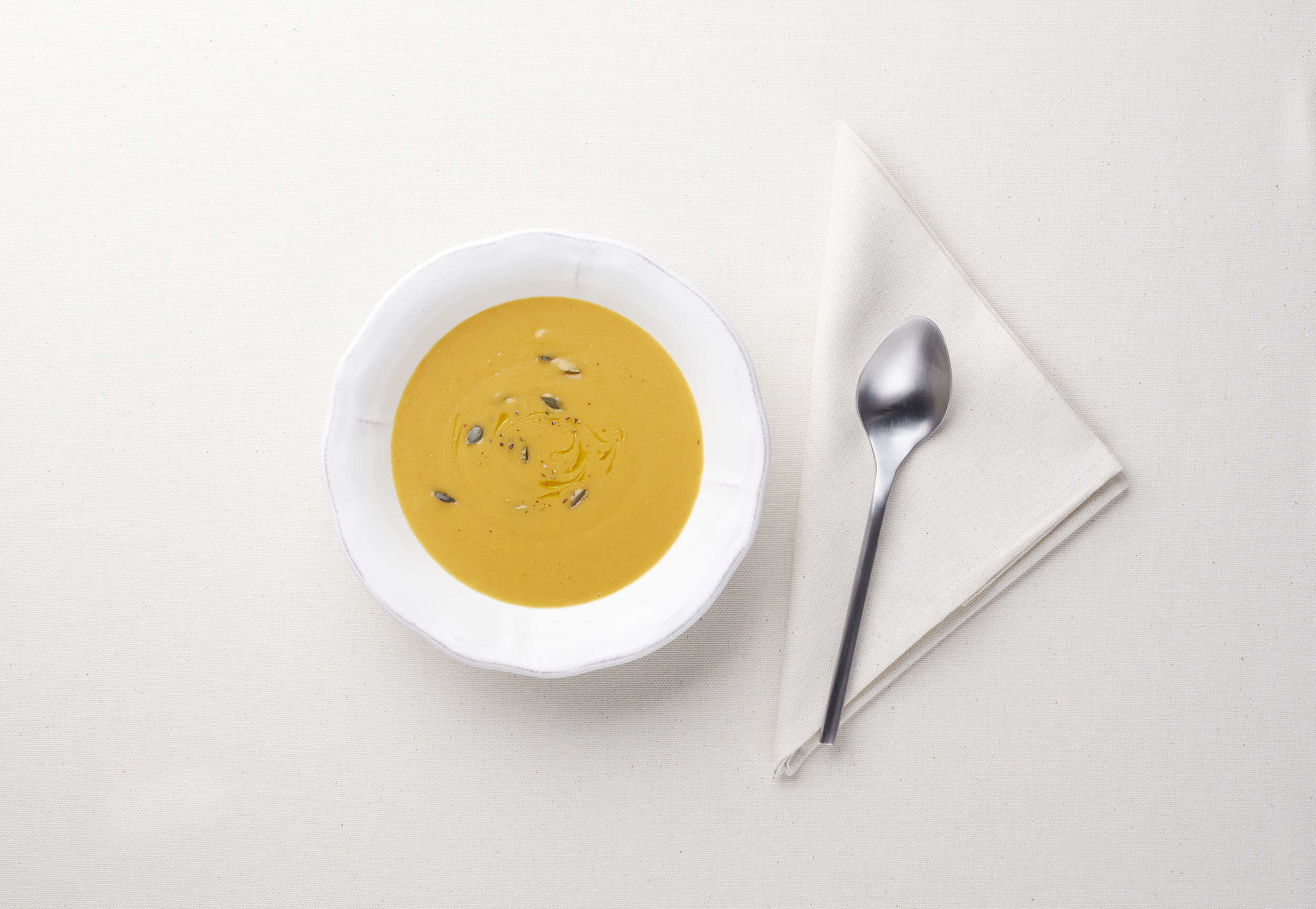 Crema De Calabaza Asada Y Queso De Cabra